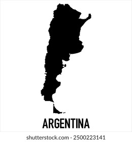 Argentina political map of administrative divisions - provinces and autonomous city of Buenos Aires. Blank black map and country name title.