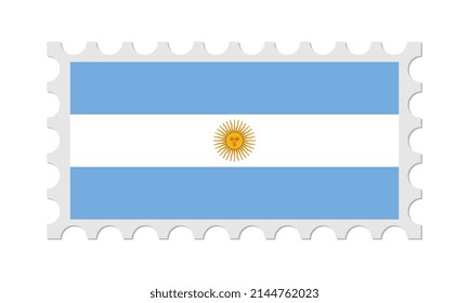 Argentina Postage Stamp With Shadow. Vector illustration.