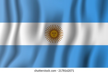 Argentina realistic waving flag vector illustration. National country background symbol. Independence day.