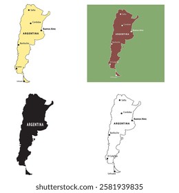 argentina region map vector illustration design