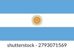 Argentina Republic, Argentina flag, flags of the world, 9 July 1816, Horizontal line, cerulean blue, white, flag vector,