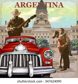 Argentina  retro poster.