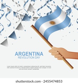 Argentina Revolution Day background. Vector illustration.