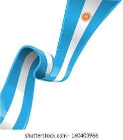 argentina ribbon flag on white background