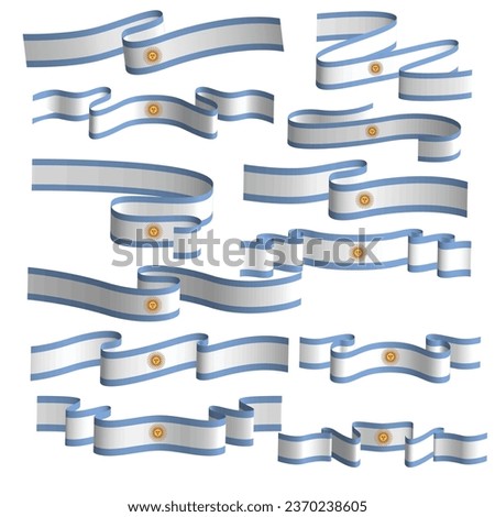 argentina ribbon flag vector element