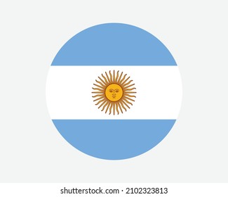 Argentina Round Country Flag. Circular Argentinian National Flag. Argentine Republic Circle Shape Button Banner. EPS Vector Illustration. svg