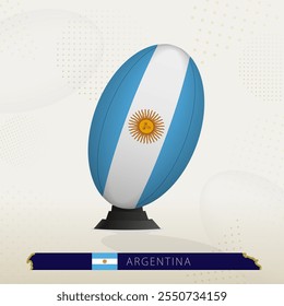 Argentina Rugby Ball on Rugby Kicking Tees with Modern Design. Illustration perfect for sports, national pride, and rugby-related projects.