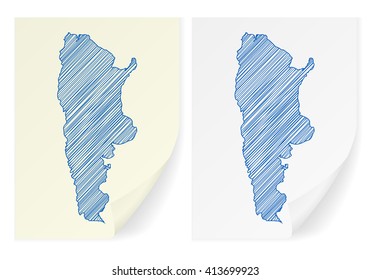 Argentina scribble map on a white background.