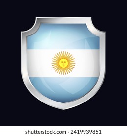 Icono de Bandera Escudo Plateado de Argentina