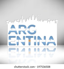 Argentina skyline silhouette vector design.