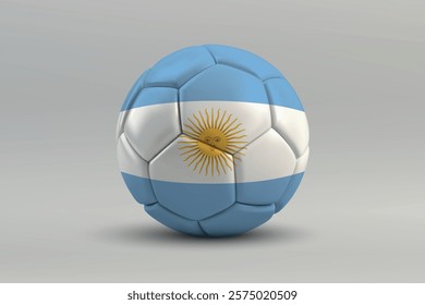 Argentina soccer ball featuring the national flag design on a gray background