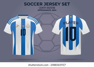 Argentina Soccer jersey Front and Back view