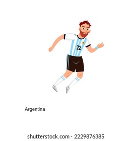 Ilustración vectorial de jugador de fútbol de Argentina