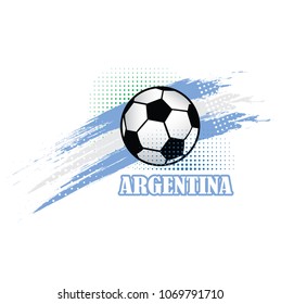 Argentina soccer team background with flag in grunge style for Football / soccer tournament 2018