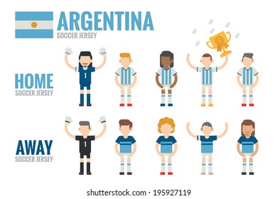 Argentina soccer team character flat design, vector