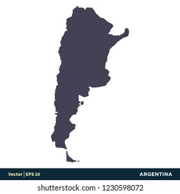 Argentina - South America Countries Map Icon Vector Logo Template Illustration Design. Vector EPS 10.