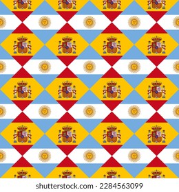 argentina and spain pattern flag. abstract background. vector illustration
