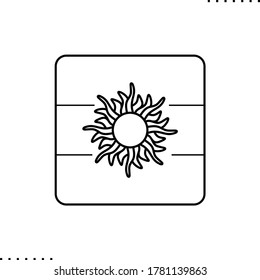 Bandera cuadrada argentina, icono vector en contornos 