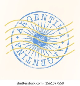 Argentina Stamp Postal. Silhouette Seal. Passport Round Design. Vector Icon. Design Retro Travel. National Symbol.