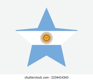 Argentina Star Flag. Argentine Star Shape Flag. Argentinean Argentinian Country National Banner Icon Symbol Vector 2D Flat Artwork Graphic Illustration svg