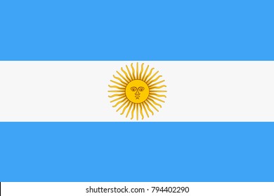 Argentina State Flag. Vector Illustration.