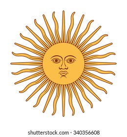 Argentina Sun Of May. Sun Of May Vector Illustration.