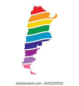 argentina swoosh silhouette rainbow map