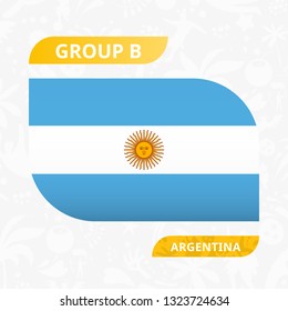 Argentina team flag, made in football competition style. Vector illustration.