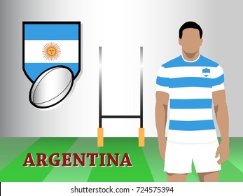 Argentina team new official rugby kit with jersey and short