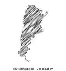 argentina thread map line vector illustration