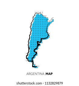 Argentina vector country map. Map outline with dots.