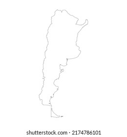 Argentina Vector Country Map Outline Stock Vector (Royalty Free ...