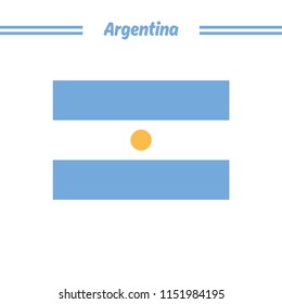 Argentina vector flag, argentinian symbol, isolated vector