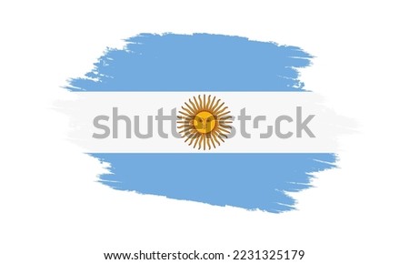 Argentina Vector Flag. Grunge Argentina Flag. Argentina Flag with Grunge Texture. Vector illustration