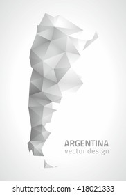 Argentina vector grey polygonal map