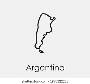 Argentina vector icon. Editable stroke. Symbol in Line Art Style for Design, Presentation, Website or Apps Elements, Logo. Pixel vector graphics - Vector