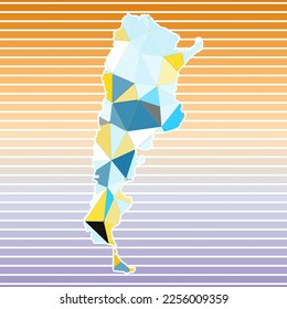 Argentinien, Vektorgrafik. Argentiniens Design auf Farbverlauf-Streifen Hintergrund. Technologie, Internet, Netzwerk, Telekommunikationskonzept. Klassische Vektorgrafik.