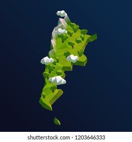 Argentina Vector Low Poly 3D Cartoon Map