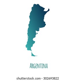 Argentina vector map with color gradient and caption on white background. Can be used as element of your infographics or presentation