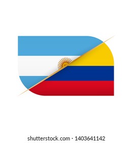 Argentina versus Colombia, two vector flags icon for sport competition.