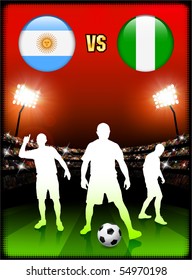 Argentina versus Nigeria on Stadium Event Background Original Illustration