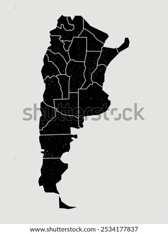 argentina vintage icon map. Vintage argentina map with regions isolated on white background.