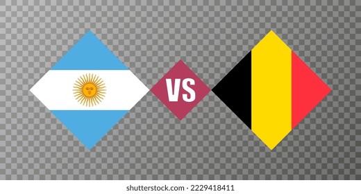 Argentina vs Belgium flag concept. Vector illustration.