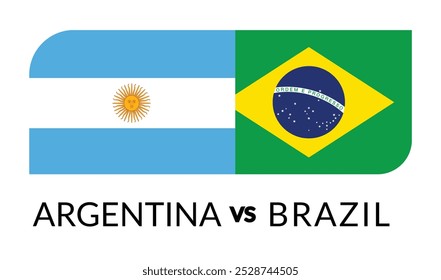 Argentina vs Brazil Football Match. Vector illustration.