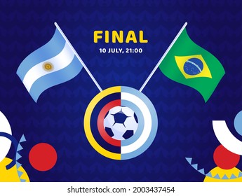 argentina vs brazil match vector illustration South america Football copa america 2021 championship 