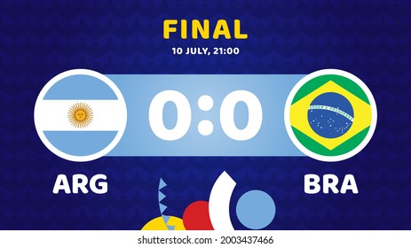 argentina vs brazil match vector illustration South america Football copa america 2021 championship 