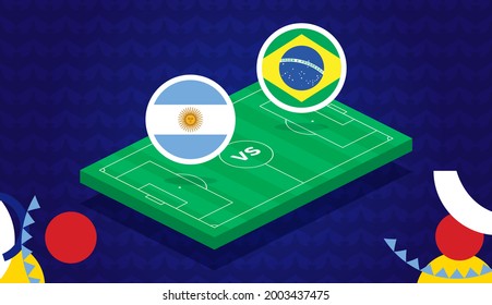 argentina vs brazil match vector illustration South america Football copa america 2021 championship 