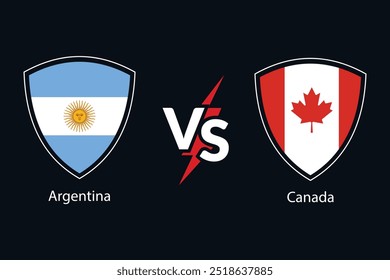 Argentina vs Canadá Vector de bandera