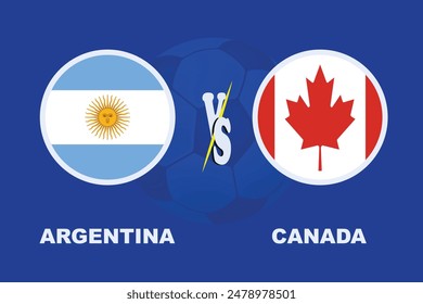 Argentina vs Canada football match. American football tournament,2024.with blue background and  editable EPS file.