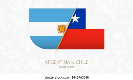 Argentina vs Chile, Final of Football competition. Vector illustration.